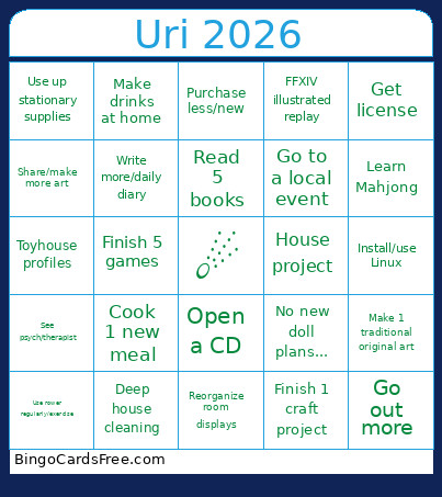 New Year Bingo Card 2