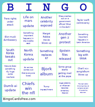 New Year Bingo Card