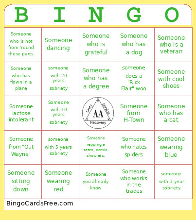 New Years Bingo Card