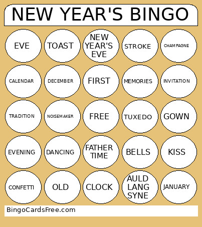 NEW YEAR'S Bingo Card