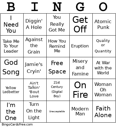 Newmusictryouts Bingo Card