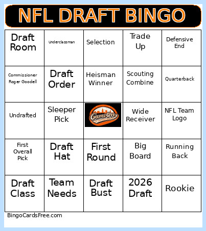 NFL DRAFT Bingo Card