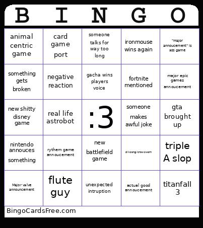 Nigga Bingo Card