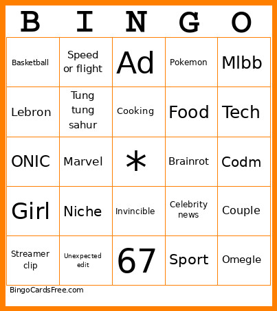 Nigha Bingo Card