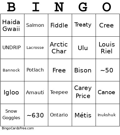 NIHM Virtual Bingo Card