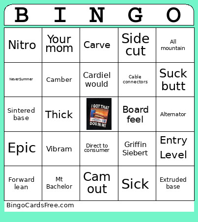 Nitro Clinic Bingo Card