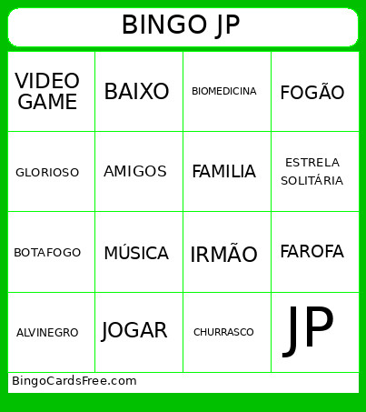 NIVER JOÃO Bingo Card