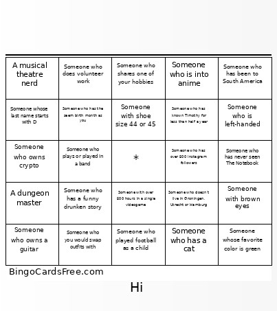 NLGER Bingo Card