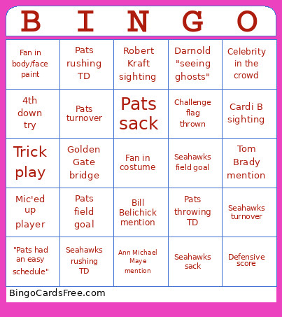 No Commercials Bingo Card