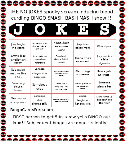 NO JOKES SPOOKY Bingo Card