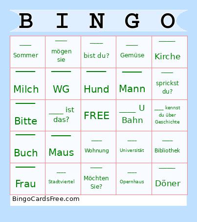 Nominativ Bingo