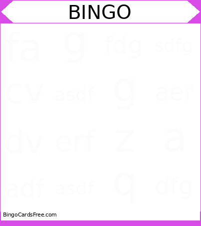 Nones Bingo Card