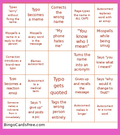 Nookers Bingo Card