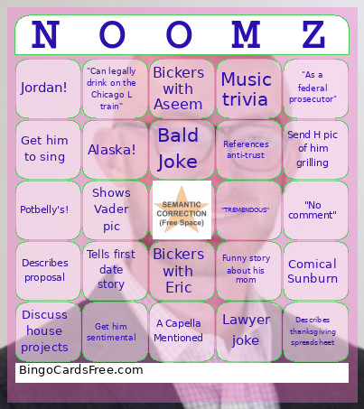 NOOMZO Bingo Card