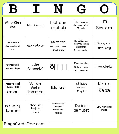 NOP_ Bingo Card