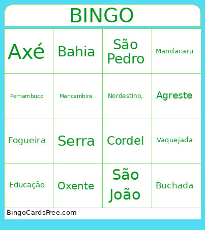 Nordeste Bingo Card