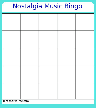 Nostalgia Music - AG Bingo Card
