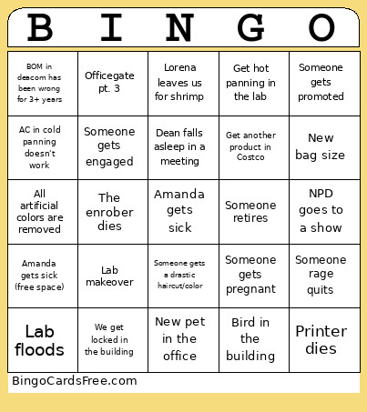NPD 2026 Bingo Card