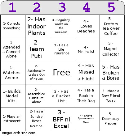NPM - SLC Event Bingo Card