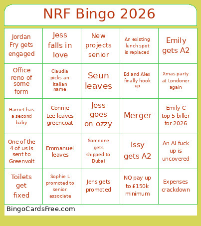 NRF 2026 Bingo Card