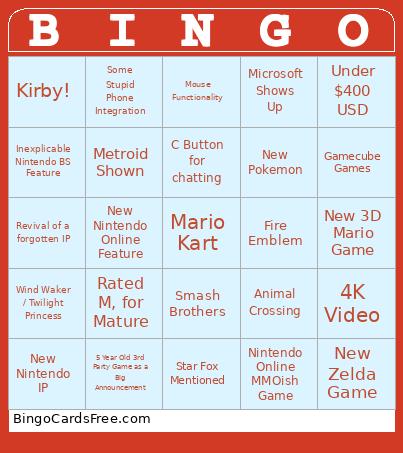 NS2 Bingo Card
