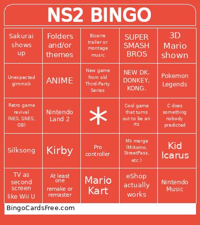 NS2 Bingo Card