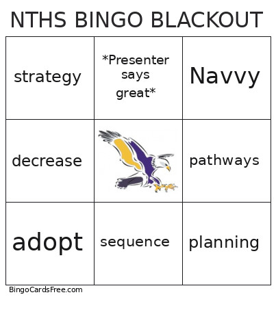 NTHS BLACKOUT Bingo Card