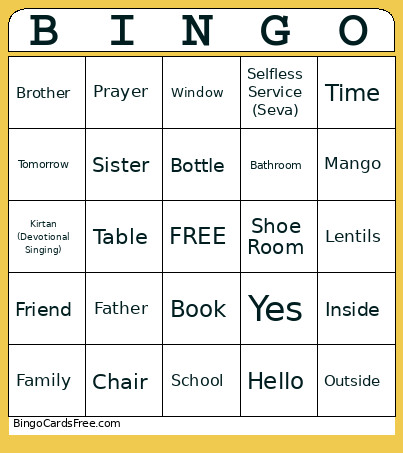 NUMBER 1 Bingo Card