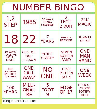 NUMBER BINGO