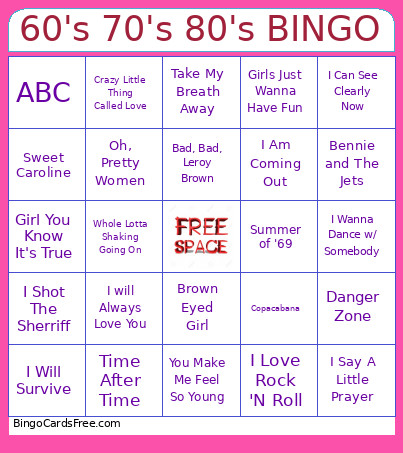 Nursing Home Week Bingo Card