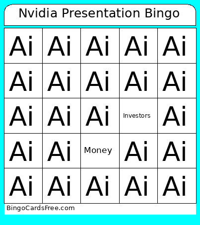 Nvidia Presentation Bingo Card