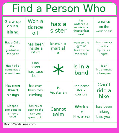NWBA Business Bingo Card