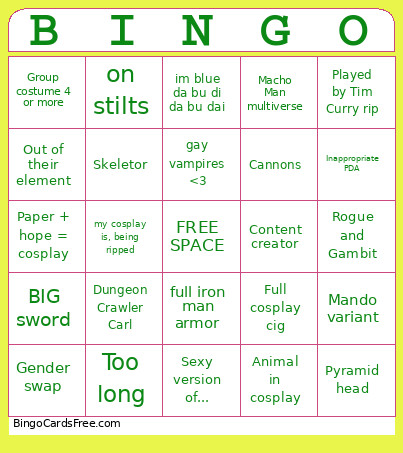 NYCCC26 Bingo Card