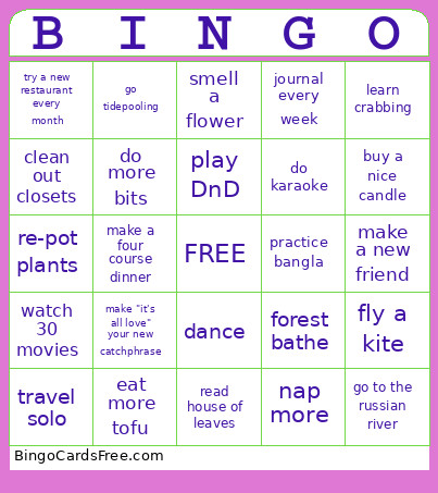 NYE26 Bingo Card