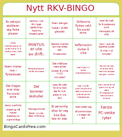 Nytt RKV- Bingo Card