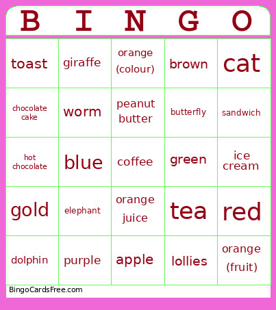 NZSL Bingo Card