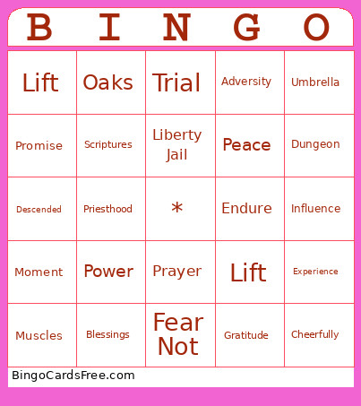 O God, Where Art Thou Bingo Card