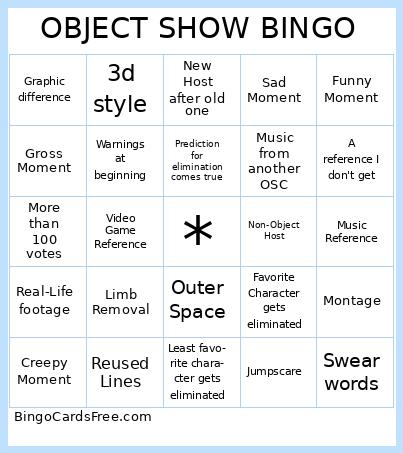 Object Show Bingo