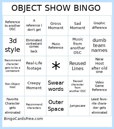 Object Show Bingo