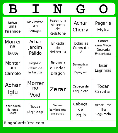 Objetivos Bingo Card
