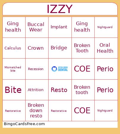 OCD Bingo Card
