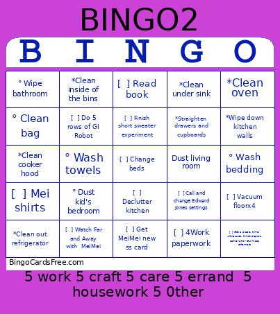 October 2026 Bingo Card