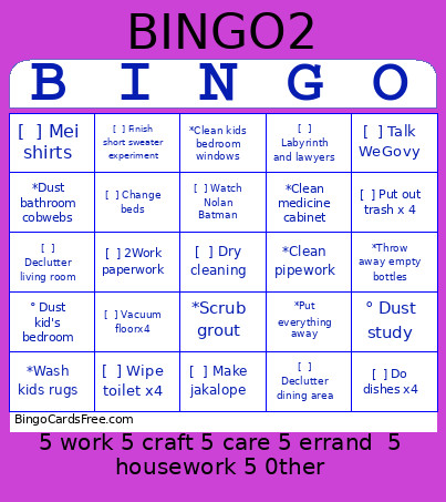 October 2026 Bingo Card