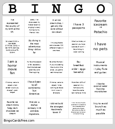 ODS Bingo Card