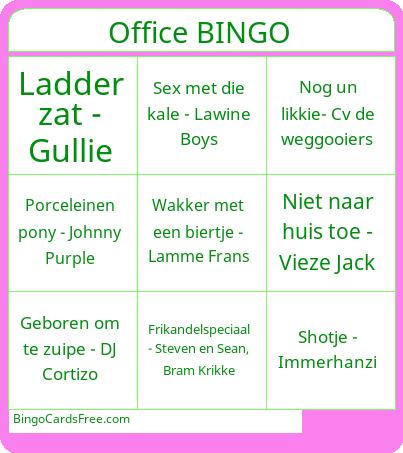 kim en kel Bingo Cards Free Pdf Printable Game, Title: Office BINGO