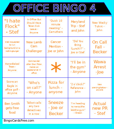 OFFICE 4 Bingo Card