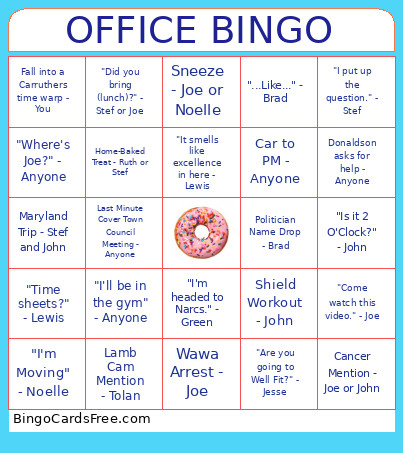 Office Bingo Card