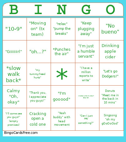 Office Bingo Card