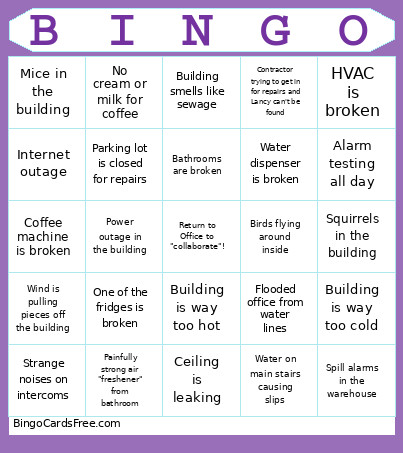 Office Bingo Card
