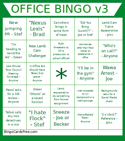 OFFICE V3 Bingo Card